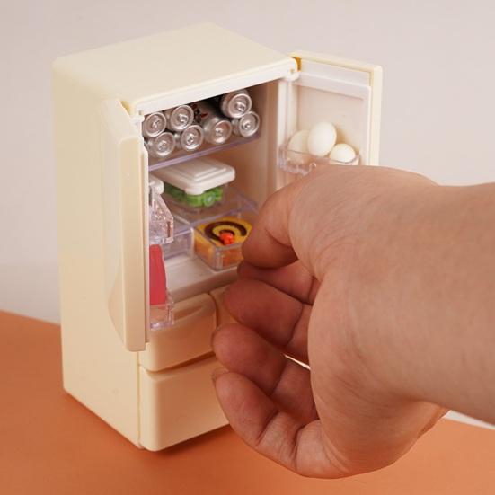 Miniature Dollhouse Refrigerator Model Realistic Mini Fridge Decor Accessories for Doll House Kids Toy Photo Prop