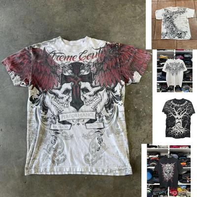 T-shirt Oversize à Col Rond Imprimé Crâne Hip Hop Homme Femme Manches Courtes Vêtements Gothiques Haut Décontracté d'Extérieur Streetwear