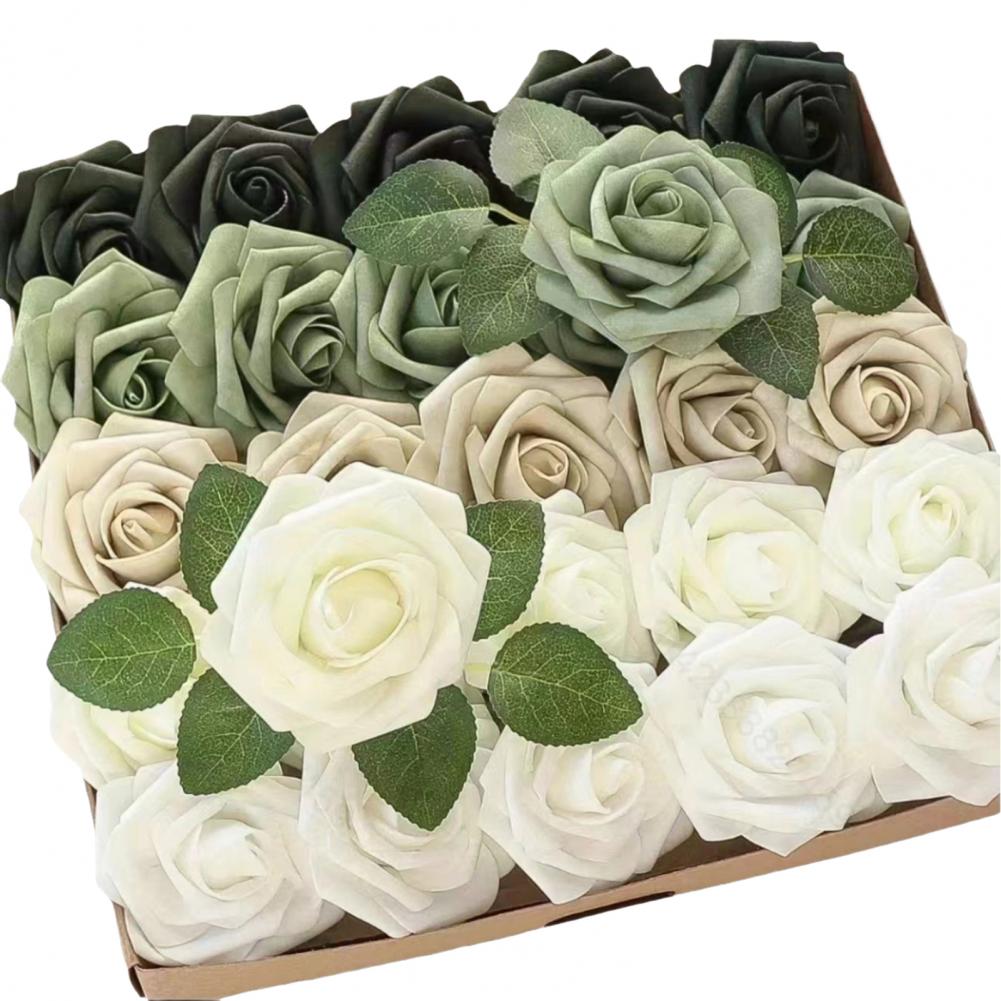1 Box Artificial PE Foam Rose Flowers Bridal Bouquets for Wedding Table Home Party Gift Decorations DIY Scrapbook Supplies