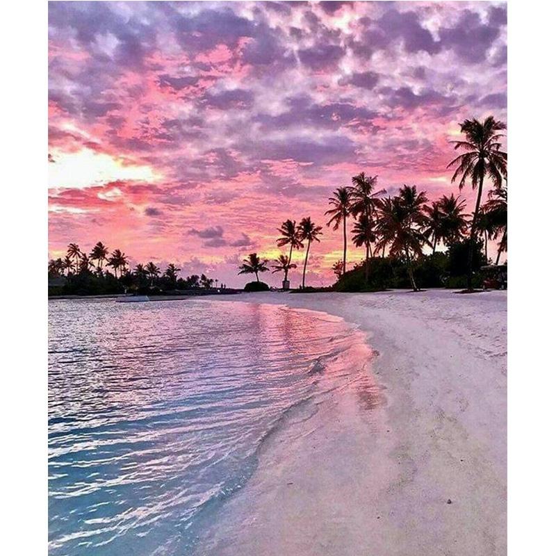 Sunset DIY 5D Diamond Painting Full Round Drill Diamond Embroidery Landscape Picture of Rhinestones Mosaic Cross Stitch Wall Art