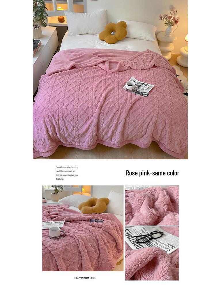 Winter Taf Velvet Double-Layer Coral Fleece Blanket - Lambswool Sofa Throw, Autumn/Winter Quilt