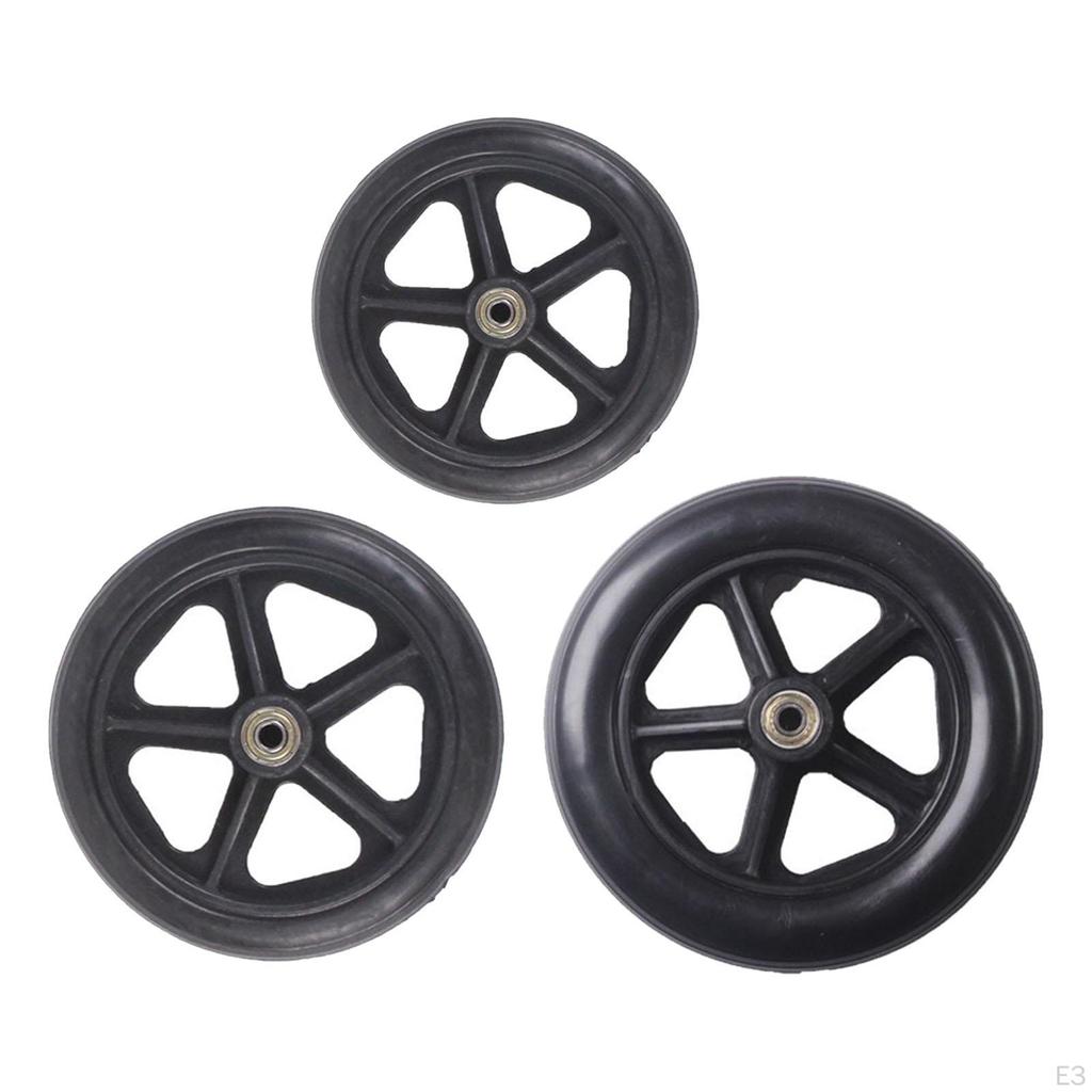 Wheelchair Front Wheel Replacement Accessories Simple Assembly Black Rollers
