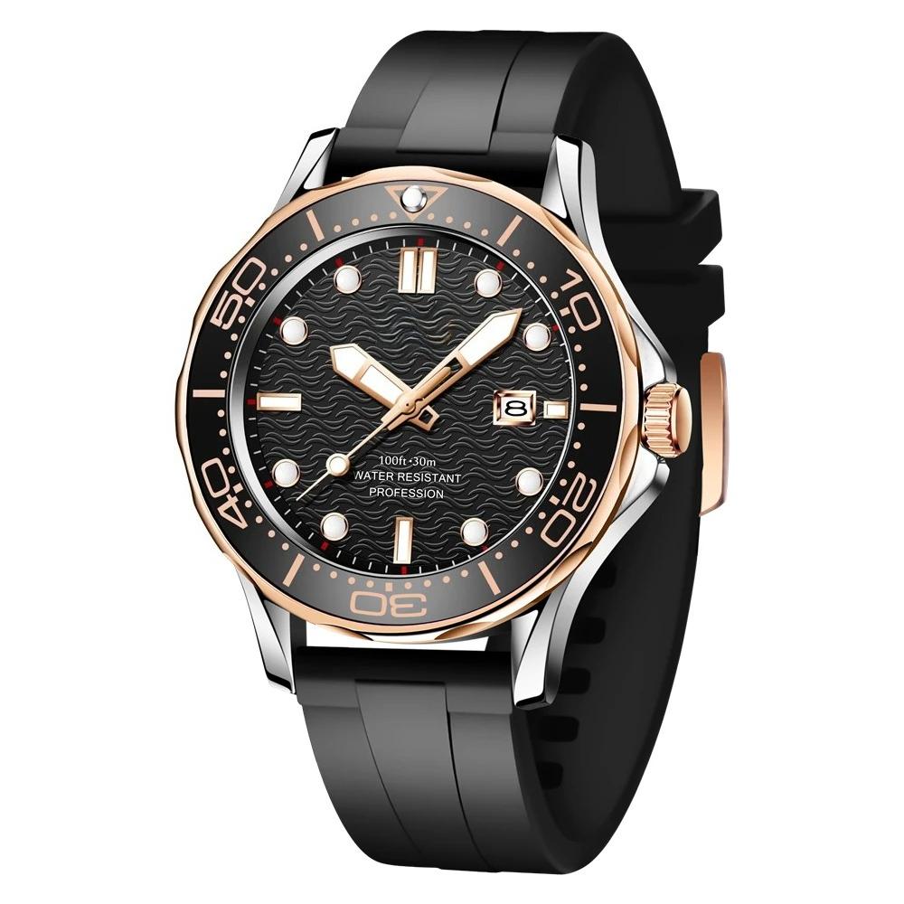 Fashion Men Watch Casual Sport Waterproof Men's Quartz Wristwatches Top Brand Luxury 360° Rotating Bezel Design Watch Men