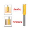 6-Piece Yellow Router Bit Set for Woodworking: Straight, Trimming, Grooving, and Engraving Bits