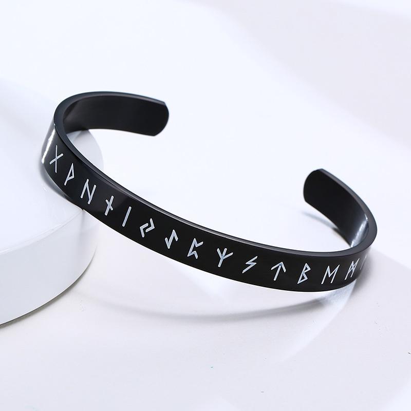 Vnox Handmade Viking Bracelet for Men Cuff Nordic Rune Norse Stainless Steel Bangle Pagan Celtic Vintage Retro Jewerly