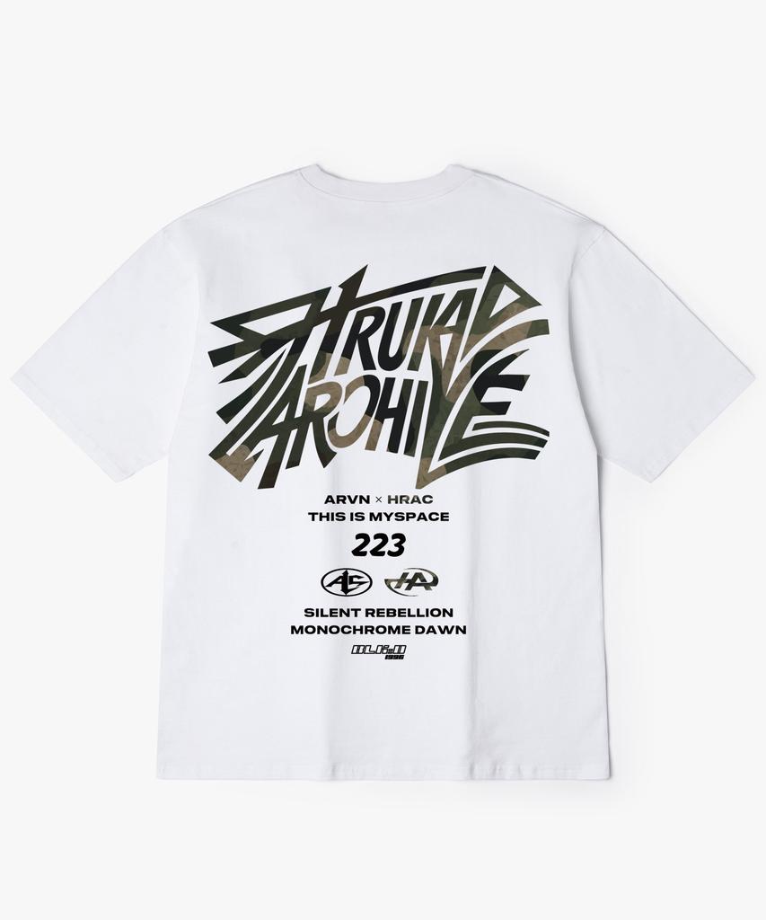 Hilukaakaibeu Kinetic Multi Camo Logo Back Print Short Sleeve T-Shirt