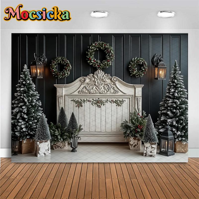 Mocsicka Fundal Fotografie Crăciun Cameră Pom de Anul Nou Decor Cap de Pat Petrecere de Sărbătoare Familie Fundal Studio Tapet