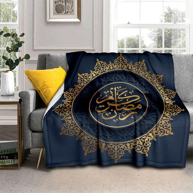 Müslüman Namaz HD Yumuşak Peluş Yatak Atma Karikatür Piknik Ince Battaniye Modern Flanel Battaniye Kapak Gedruckt Bettdecke Geschenk