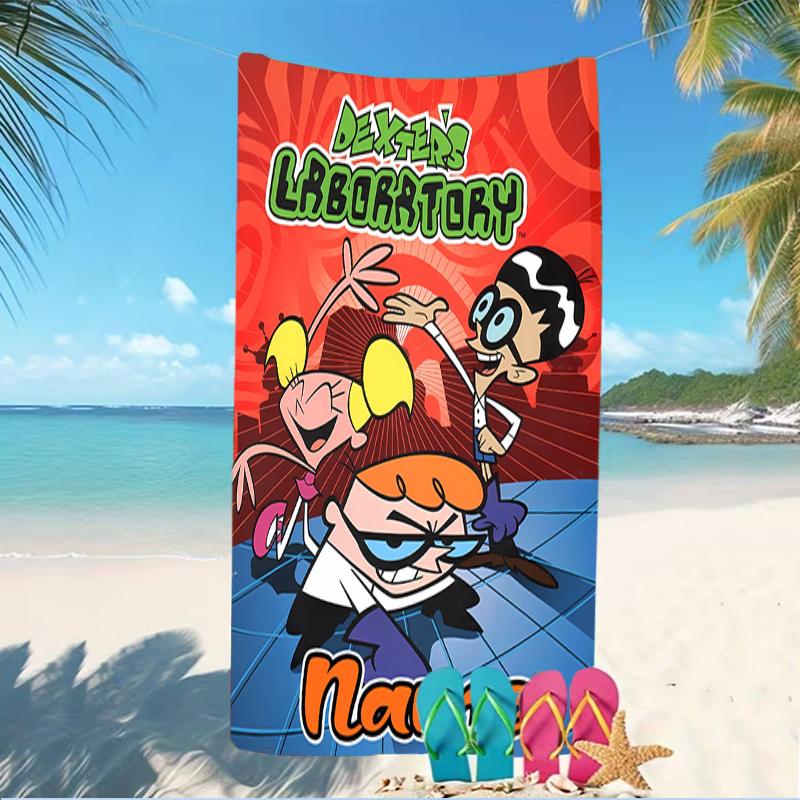 Customizable personalized beach towels Dexter's Laboratory themed designs.Suitable for the beach, yoga, sports;ideal as beach accessories
