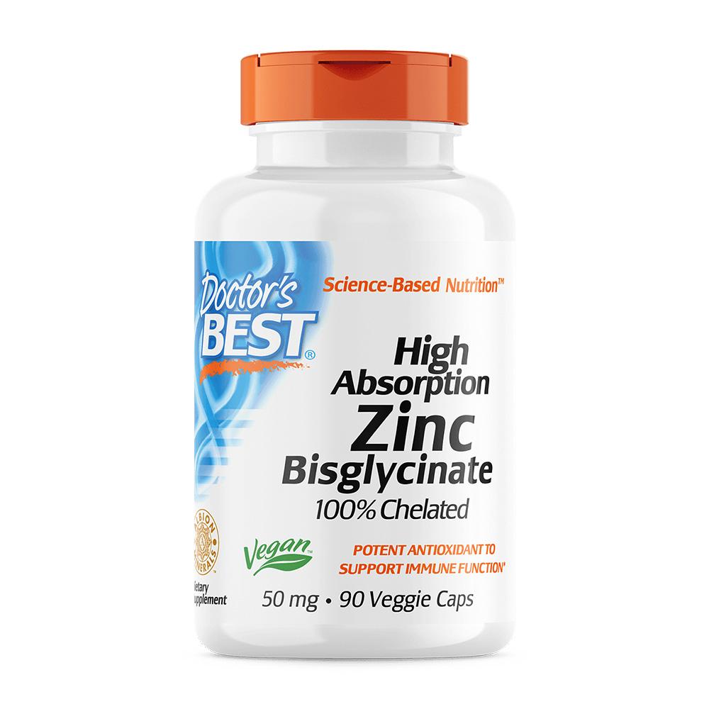 

High Absorption Zinc Bisglycinate 100% Chelated 50 mg, 90 Veg Capsules