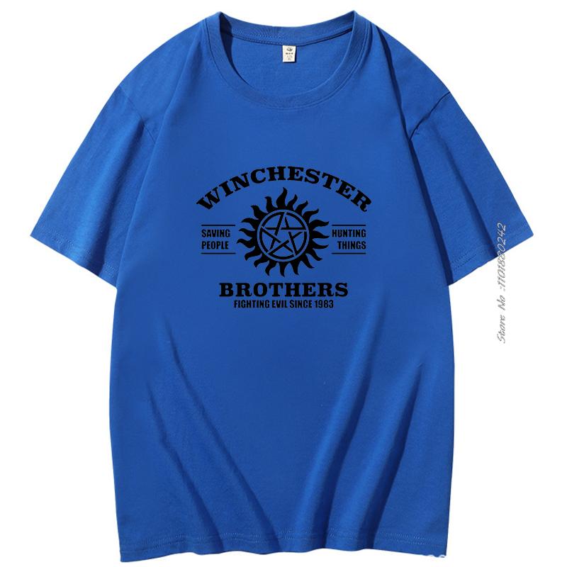 Supernatural Winchester Bros Unisex Tshirts Summer Cotton Short Sleeve Tshirts Harajuku Streetwear Tees Tops Mens Clothes