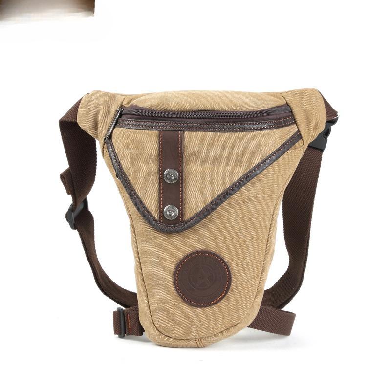 Płócienna męska saszetka biodrowa producenta odporna na zużycie torba na nogę torba na ramię listonoszka męska w stylu retro europejskim i amerykańskim wszechstronna retro moda