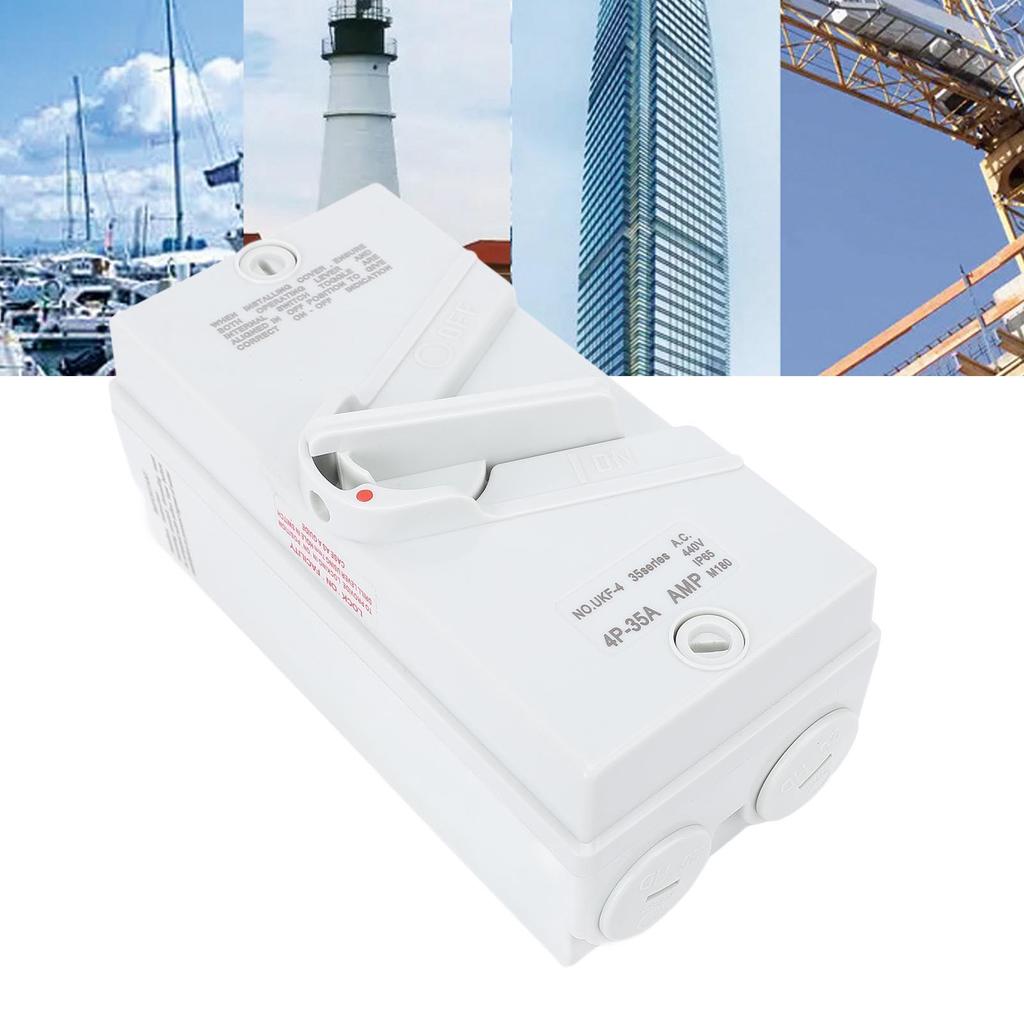 Enclosed Motor Disconnect 35A 440V 4 Pole, Isolation , IP65 Water Proof, Silver Contacts, for Petrochemical, Construction