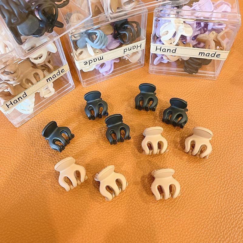 

матовые пластиковые мини-заколки для волос с когтями для маленьких девочек, милые маленькие заколки для волос, заколки, головные уборы, модные аксессуары black&coffee 10pcs/Box