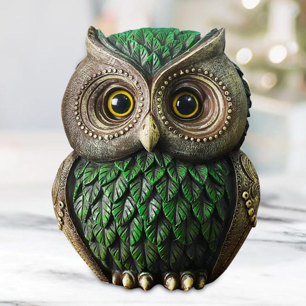 Ornement Chouette Créative Figurines d'Oiseaux Artisanat d'Art Statue Chouette de Bureau pour Maison de Poupée Mariage Armoire Chambre à Coucher Cadeau pour Amoureux des Chouettes