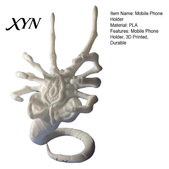 Stable Smartphone Cradle Alien Facehugger Phone Stand, Unique 3D Printed Cell Holder, Sci Fi Style Desk Accessory Sturdy PLA Decorative Mount