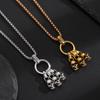 Retro Dark Personality Men Three Skull Necklace Pendant