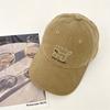 Breathable Cat Embroidered Cap Adjustable Cotton Peaked Hat Simple Sunscreen Baseball Cap  Outdoors