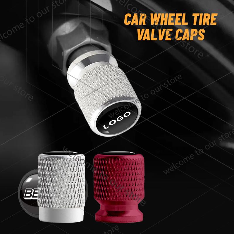 4Pcs/Set For Racing Modified Forged Wheel LOGO Badge Universal Motorcycle Car Wheel Tire Valve Caps Tyre Stem Covers Accessories