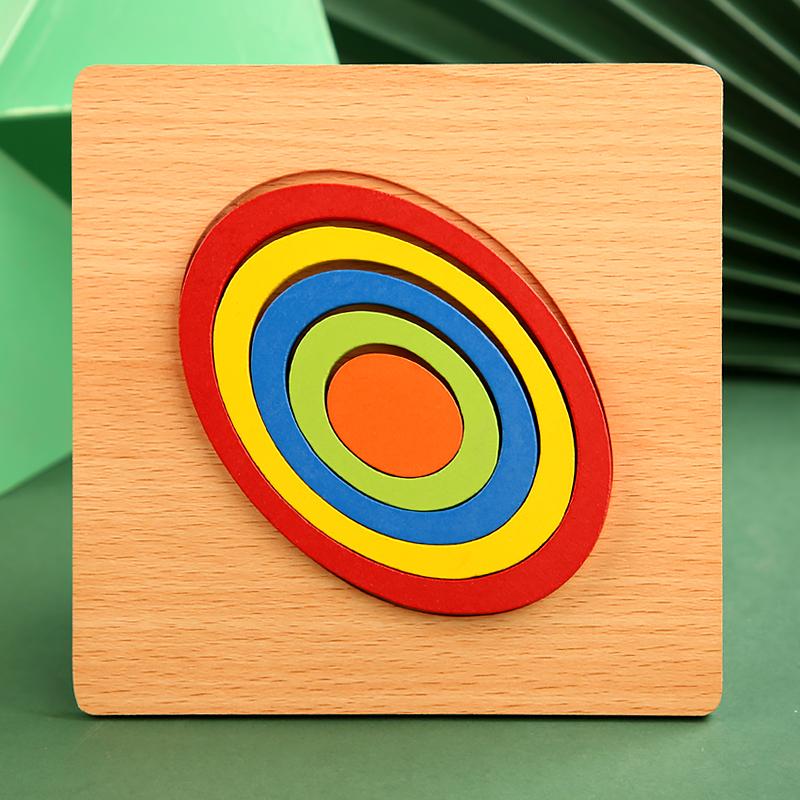 Высококачественные красочные 3D деревянные геометрические фигуры Познавательные пазлы-доска Математическая игра Монтессори Обучающие Игрушки для детей