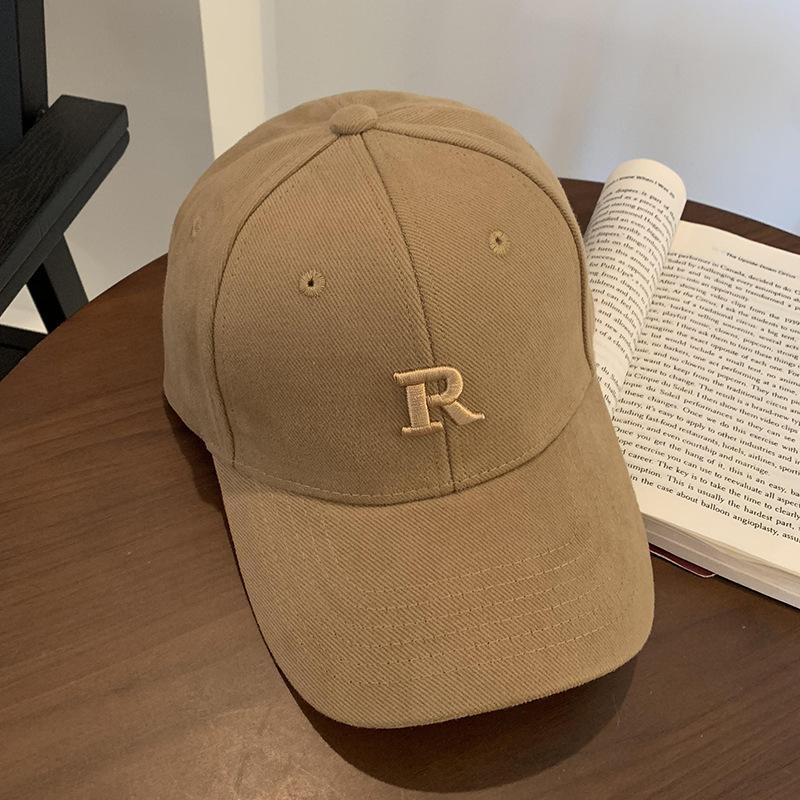 New Baseball Cap for Men and Women  Letters  Spring and Autumn Hard Top  Widen Large Head Circumference  Baseball Hat Beige