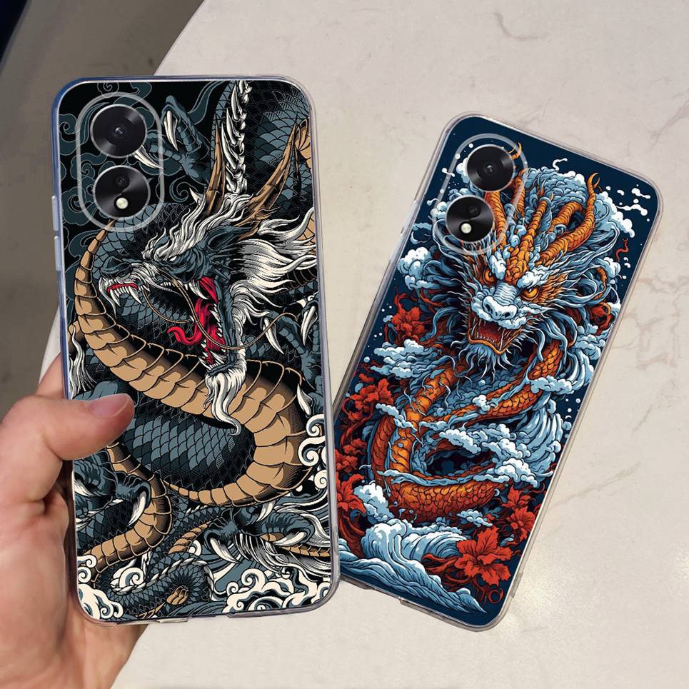 For Oppo 38 A18 A58 A78 A98 Case Rose Flower Back Cover Coque Skull Cool Style Cartoon Soft TPU Silicone Bumper OppoA18 OppoA38