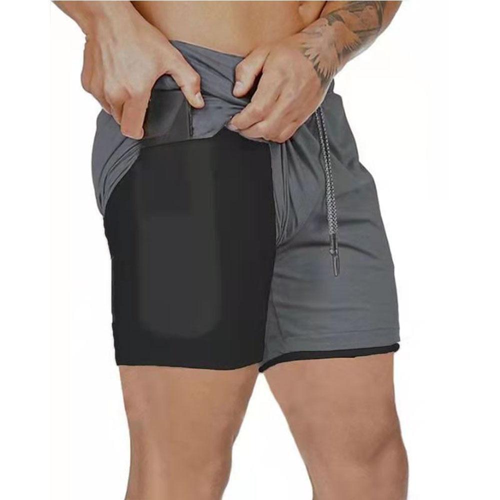 Sportshorts Mannen Sportkleding Dubbellaags Hardloopshorts Strandbroek Zomer Sportschool Fitness Training Jogging Korte Broeken