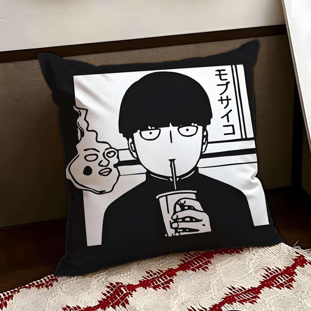 Anime MMob PPsycho 100 Cushion Cover Reversible Soft Durable Pillow Cover Home  Car MultiScene Use for Daily Comfort