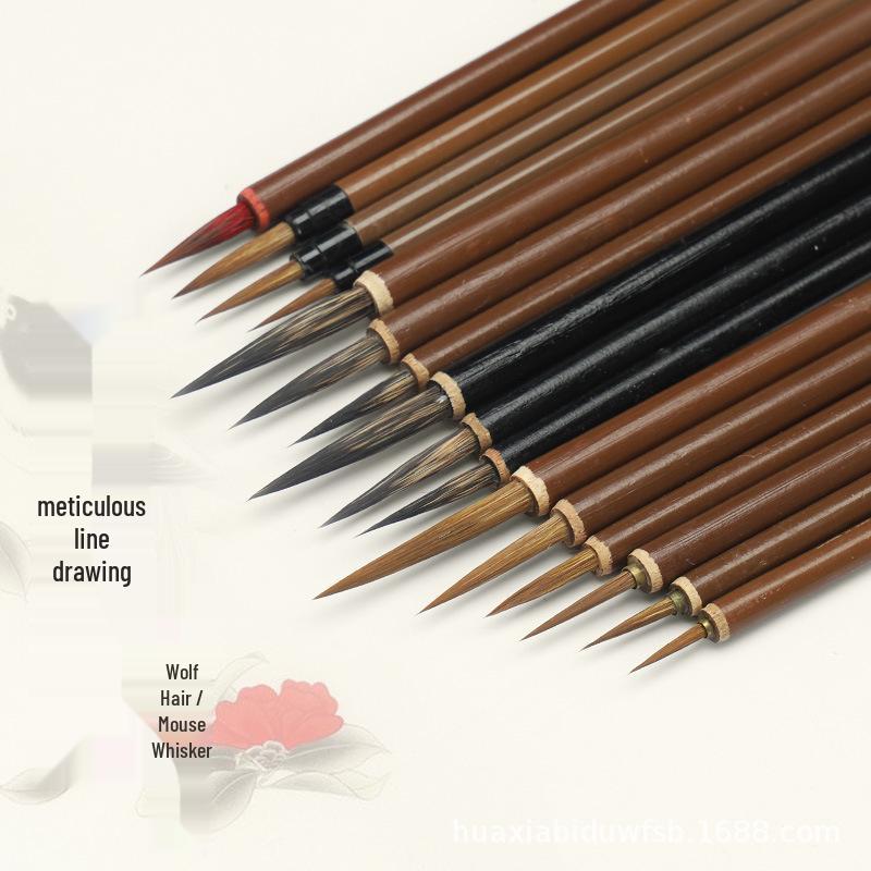Calligraphy and Painting Brush: Fine Brush for Chinese Painting, Regular Script Calligraphy, and Detailed Artwork in Various Sizes.