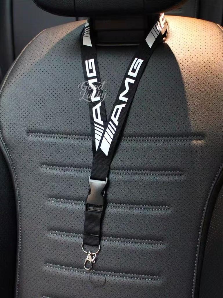 D71pcs Lanyard Double-sided Mobile ID Card Hanging Strap Car Keychain for Mercedes Benz B/C/E/S Class A Class C200L GLC Key Gift