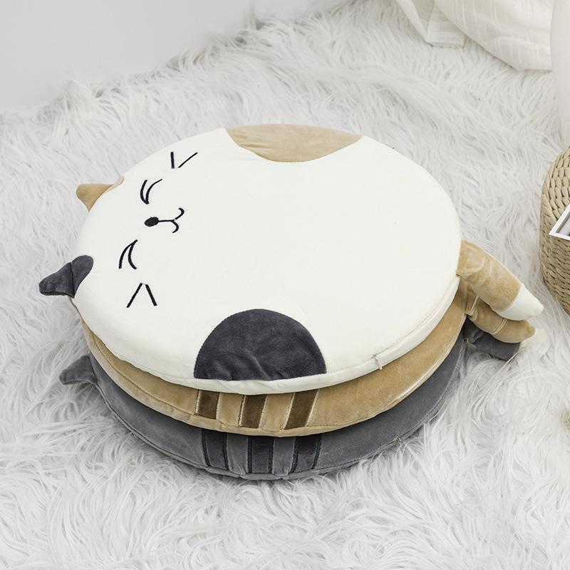 Cartoon Futon Mat Elastic Filling Fluffy Breathable Printing Dyes Round Cushion for Living Room