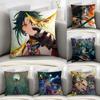Xiao Genshin Impact Pillow Case Sofa Decorative Home Double-sided Printing Short Plush Cushion Cover Throw Pillow Cover