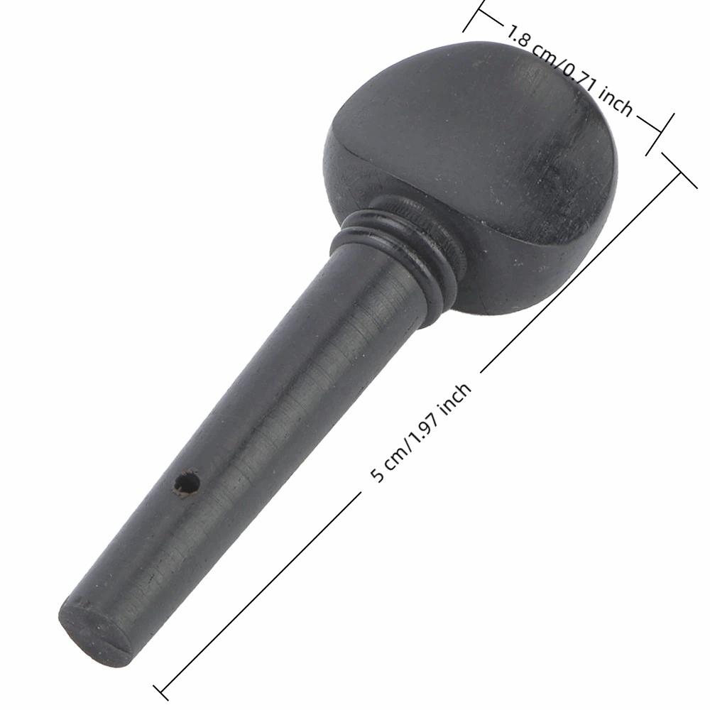 4PCS Black Color Fiddle Tuning Pegs Ebony Material Violin String Pegs For 1/2 1/4 1/8 Violin 1/4