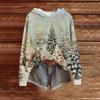 Ladies' Fashionable Printing Casual Hooded Long Sleeved Sweatshirt