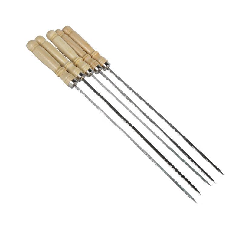 Zhishi 40cm Wooden Handle BBQ Skewers, 20-Pack