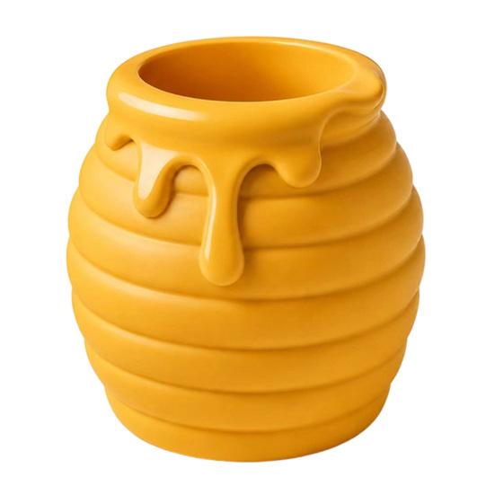Cute Honey Pot Pen Holder 3D Printed Jar Holder, Creative Desk Organizer for Office PLA Material Cup Stationery, Makeup Brush Toothbrush Storage