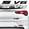 AJI1 3D ABS Chrome Car S V6 Letters Rear Trunk Badge Emblem stickers For Ford Focus Bronco STRACING Fusion Kuga Mondeo Auto Styling