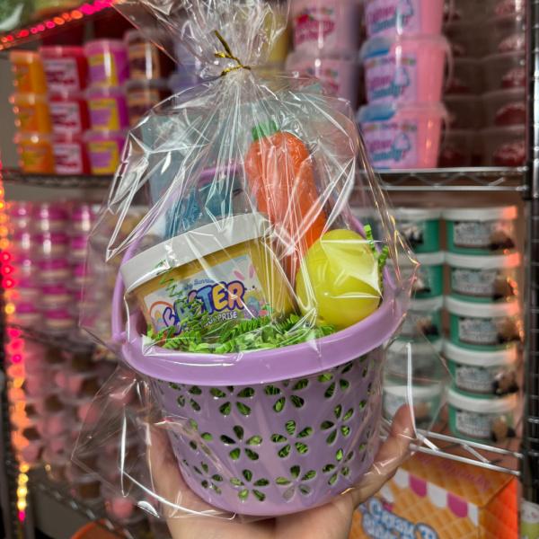 Velikonoční košík Squishybunnii se slizem! DIY Velikonoční sliz, Různý mačkací zajíček nebo pružná mrkev, Velikonoční vajíčko s posypkou, Mochi mačkací!