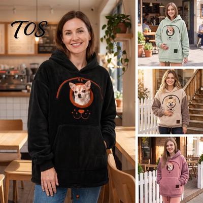 Koszulka z kieszenią na zwierzęta, Bluza z kapturem i kieszenią dla kota, Bluza z nosidełkiem dla psa i kota, Bluza z kapturem, Wygodna kieszeń do odpoczynku, Kangur