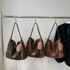 Leopard Print Tote Bag Women's Large Capacity Retro Shoulder Bag Multi-Functional Backpack