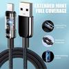 240W Nylon USB Type C Super Fast Charging Data Cable with LED Indicator Light Quick Charge USB C Cords For Samsung Xiaomi Huawei