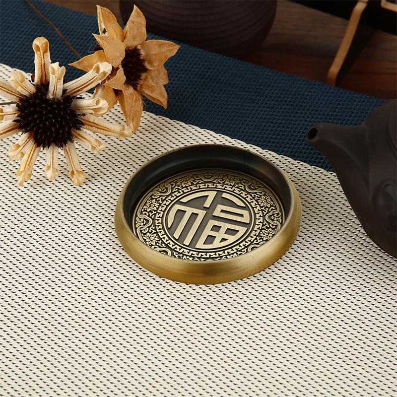Chinese Style Metal Tea Cup Coaster Heat Insulation Cup Pad Drink Cup Coaster for Tea Coffe Milk Kitchen Supplies