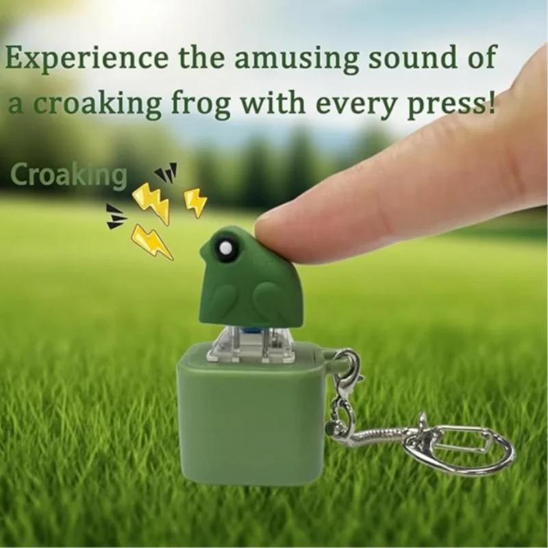 Frog Decompression Sound Button Keychain Glowing Student Fun Parody Venting Abstract Artifact Pendant New Creativity