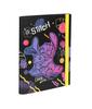 Disney Black. A5 Cardboard Folder with Elastic Band, 3 Cm. Stitch 2