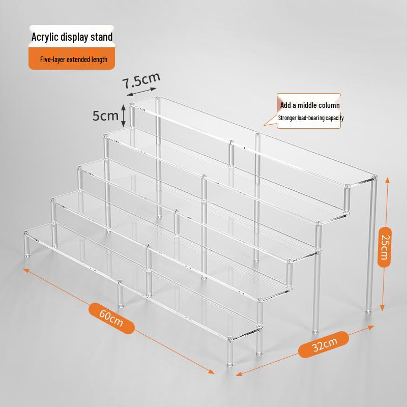 Acrylic Tiered Display Stand for Figurines and Blind Box Dolls - Transparent Home Organizer