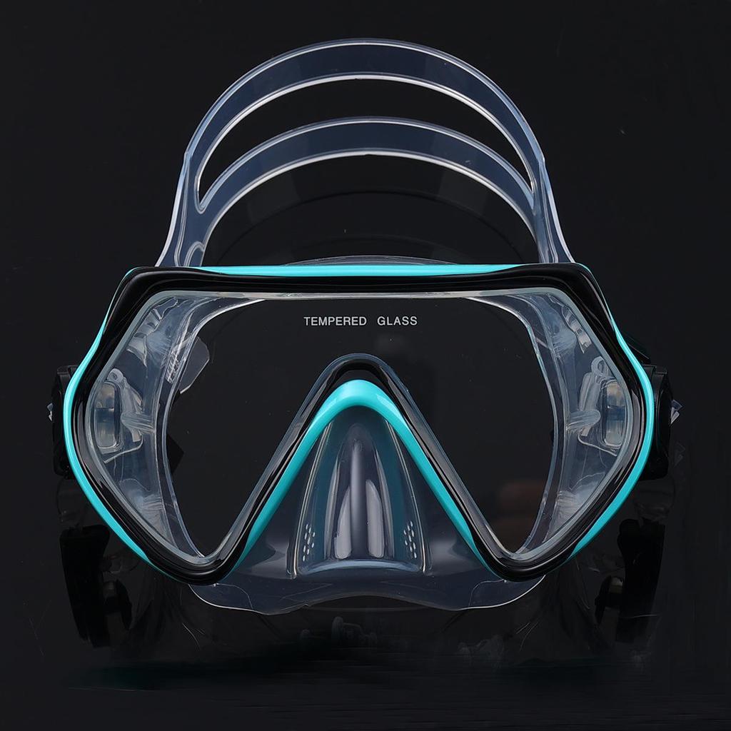 Maschera da Immersione in Silicone per Bambini e Adulti con Snorkel - Lente in Vetro Temperato HD, Montatura Grande