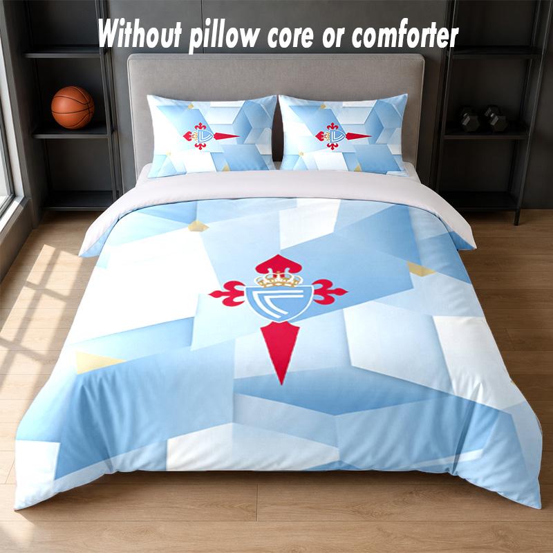 Celta Vigo FC Design Bed Bedding Set 1 Duvet Cover + 2 Pillowcases Soft Breathable Household Bed Linens