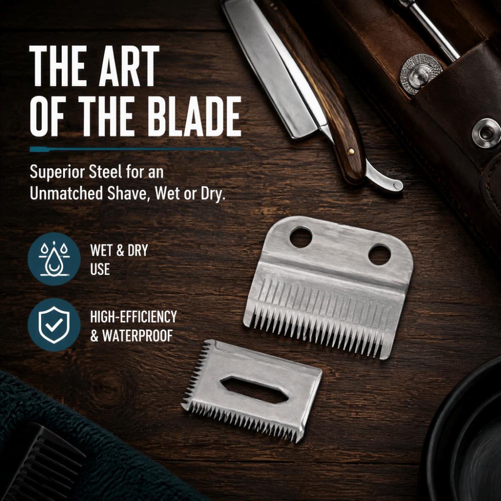 2PCS 2 Hole Design Trimmer Replacement Blades Waterproof Precision Replacement Blade Barber Shop