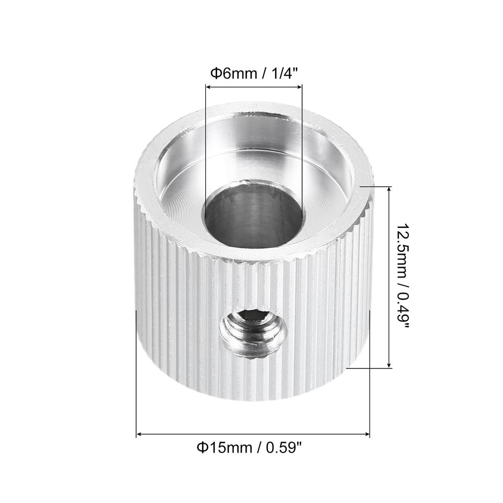 uxcell Aluminum Potentiometer Inner Diameter x Outer Diameter x Universal Control Knobs for Straight Line Silver 4-Pack Knobs, 1/4-inch (6mm) 5/8-inch