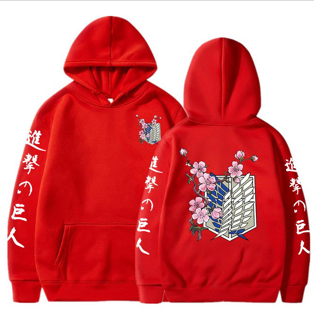 Japanese Anime Graphic Hoodies Men Attack On Titan Pullover Sweatshirt Unisex